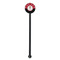 Girl's Pirate & Dots Black Plastic 5.5" Stir Stick - Round - Single Stick