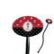 Girl's Pirate & Dots Black Plastic 7" Stir Stick - Oval - Closeup