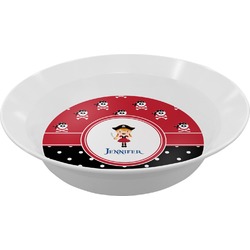 Girl's Pirate & Dots Melamine Bowl (Personalized)
