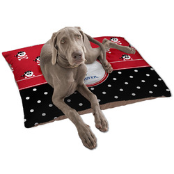 Girl's Pirate & Dots Dog Bed - Large w/ Name or Text