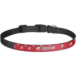 Girl's Pirate & Dots Dog Collar - Large (Personalized)