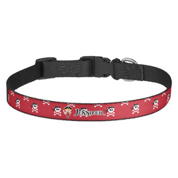 Girl's Pirate & Dots Dog Collar - Medium (Personalized)