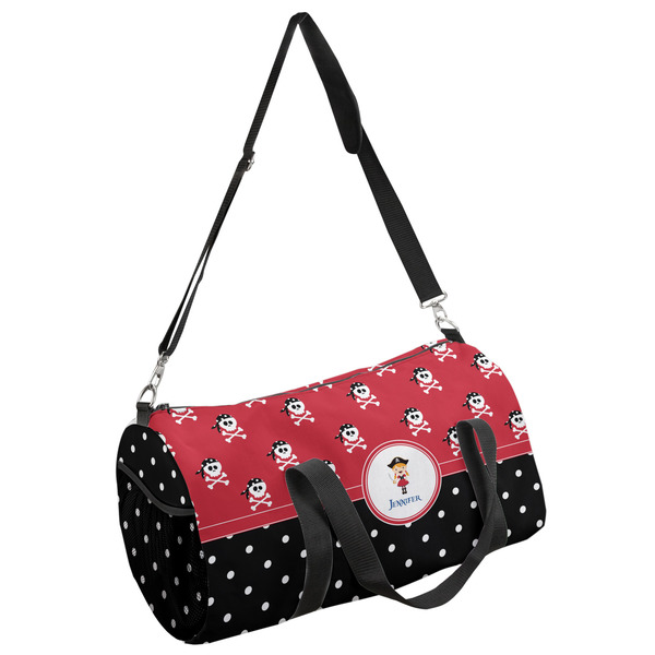 Custom Girl's Pirate & Dots Duffel Bag - Large (Personalized)