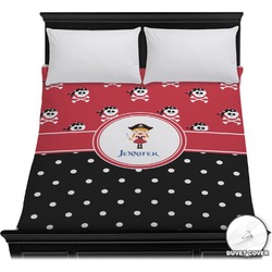 Girl's Pirate & Dots Duvet Cover - Full / Queen (Personalized)