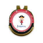 Girl's Pirate & Dots Golf Ball Marker - Hat Clip - Gold