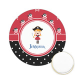 Girl's Pirate & Dots Printed Cookie Topper - 2.15" (Personalized)