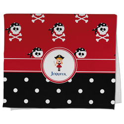 Girl's Pirate & Dots Kitchen Towel - Poly Cotton w/ Name or Text