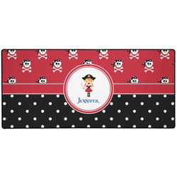 Girl's Pirate & Dots 3XL Gaming Mouse Pad - 35" x 16" (Personalized)