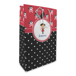 Girl's Pirate & Dots Large Gift Bag (Personalized)