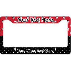 Girl's Pirate & Dots License Plate Frame - Style B (Personalized)