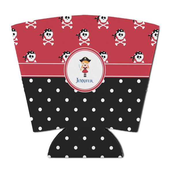 Custom Girl's Pirate & Dots Party Cup Sleeve - with Bottom (Personalized)