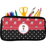 Girl's Pirate & Dots Neoprene Pencil Case - Small w/ Name or Text