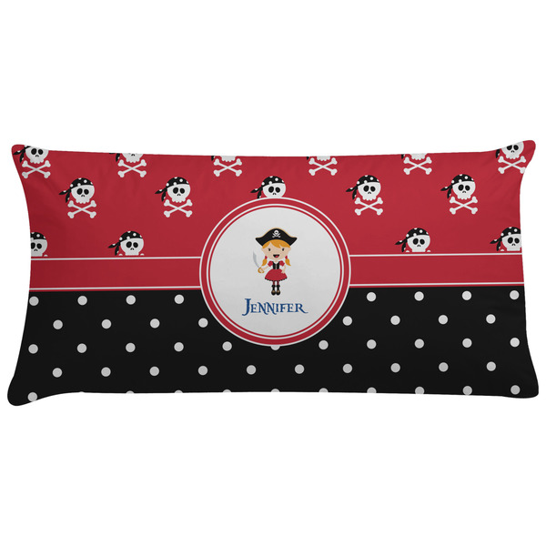 Custom Girl's Pirate & Dots Pillow Case - King (Personalized)