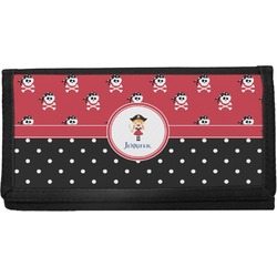Girl's Pirate & Dots Canvas Checkbook Cover (Personalized)