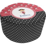 Girl's Pirate & Dots Round Pouf Ottoman (Personalized)