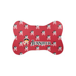 Girl's Pirate & Dots Bone Shaped Dog Food Mat (Small) (Personalized)