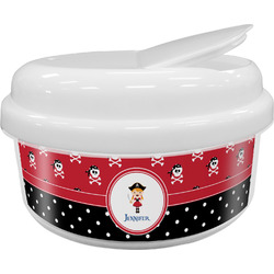 Girl's Pirate & Dots Snack Container (Personalized)