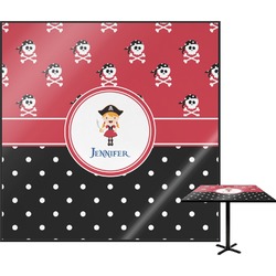 Girl's Pirate & Dots Square Table Top - 24" (Personalized)