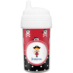 Girl's Pirate & Dots Toddler Sippy Cup (Personalized)