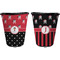 Girl's Pirate & Dots Trash Can Black - Front and Back - Apvl