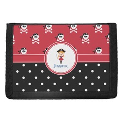 Girl's Pirate & Dots Trifold Wallet (Personalized)