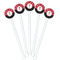 Girl's Pirate & Dots White Plastic 5.5" Stir Stick - Fan View