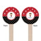 Girl's Pirate & Dots Wooden 7.5" Stir Stick - Round - Double Sided - Front & Back