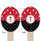 Girl's Pirate & Dots Wooden Food Pick - Oval - Double Sided - Front & Back