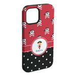 Girl's Pirate & Dots iPhone Case - Rubber Lined - iPhone 15 Pro Max (Personalized)