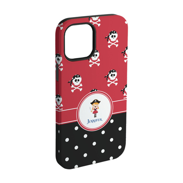 Custom Girl's Pirate & Dots iPhone Case - Rubber Lined - iPhone 15 Pro (Personalized)