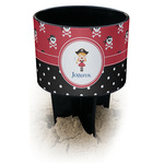 Girl's Pirate & Dots Black Beach Spiker Drink Holder (Personalized)