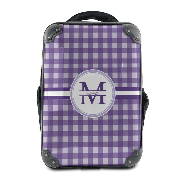 Custom Gingham Print 15" Hard Shell Backpack (Personalized)