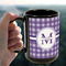 Gingham Print 15oz. Black Mug - LIFESTYLE