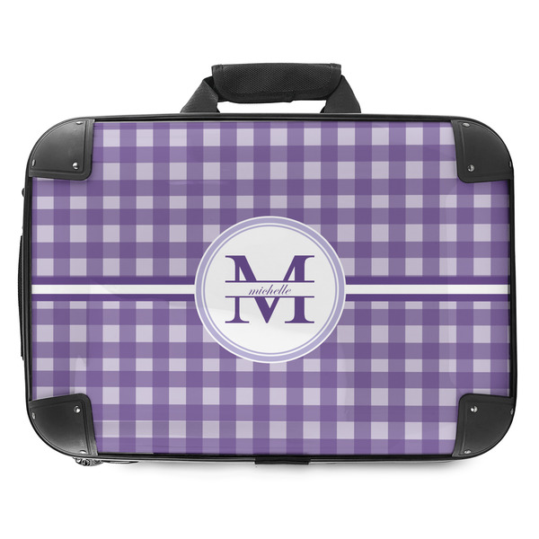 Custom Gingham Print Hard Shell Briefcase - 18" (Personalized)