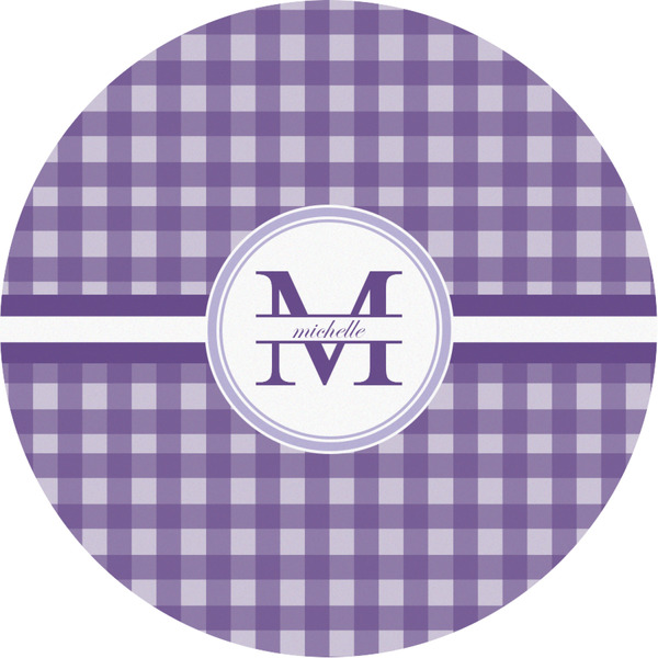 Custom Gingham Print Multipurpose Round Labels - Custom Sized (Personalized)