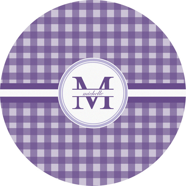 Custom Gingham Print Multipurpose Round Labels - 5" (Personalized)