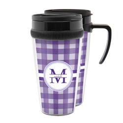 Gingham Print Acrylic Travel Mug (Personalized)