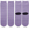 Gingham Print Adult Crew Socks - Double Pair - Front and Back - Apvl