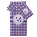 Gingham Print Bath Towel Set - 3 Pcs (Personalized)