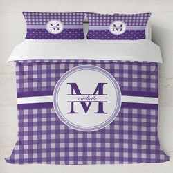 Gingham Print Duvet Cover Set - King (Personalized)