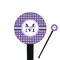 Gingham Print Black Plastic 7" Stir Stick - Round - Closeup