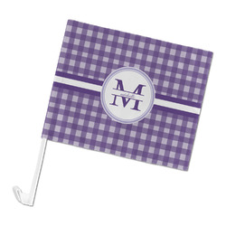 Gingham Print Car Flag - Large (Personalized)
