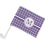 Gingham Print Car Flag - Small w/ Name and Initial