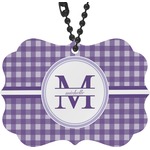 Gingham Print Rear View Mirror Charm (Personalized)