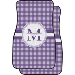 Gingham Print Car Floor Mats (Front Seat) (Personalized)