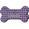 Gingham Print Ceramic Flat Ornament - Bone Front & Back Double Print