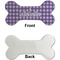 Gingham Print Ceramic Flat Ornament - Bone Front & Back Single Print (APPROVAL)