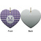 Gingham Print Ceramic Flat Ornament - Heart Front & Back (APPROVAL)