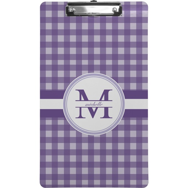 Custom Gingham Print Clipboard (Legal Size) (Personalized)