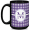 Gingham Print Coffee Mug - 15 oz - Black Full